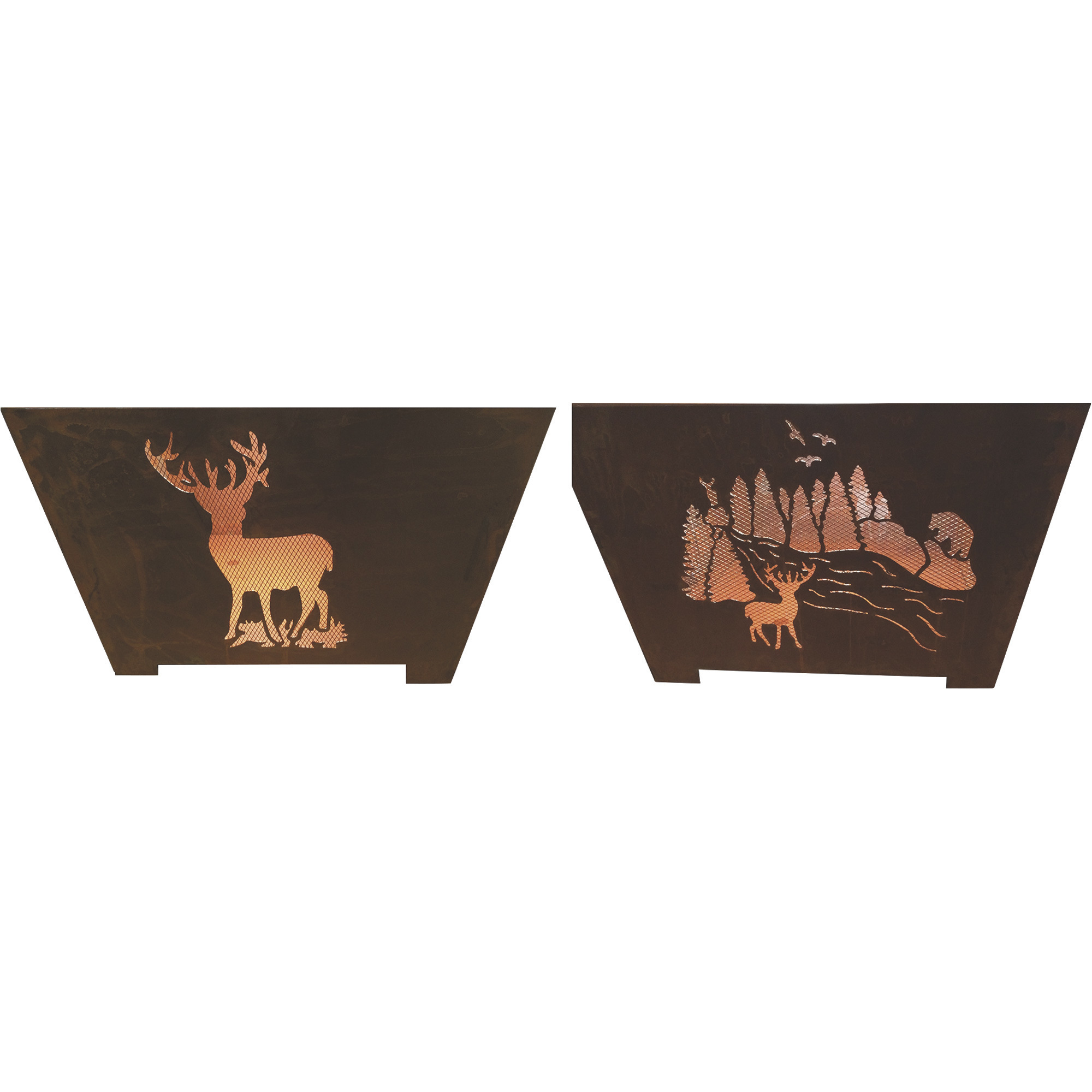 Esschert Moose Laser Cut Fire Basket with Spark Screen, Model# FF1002